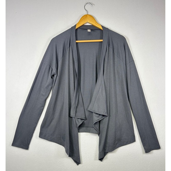 Old Navy Sweaters - Minimalist Old Navy Women M Gray Draped Open Front Waterfall Cardigan Sweater